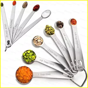 ST2 6IN1 Muỗng Đo Nướng Bánh Bộ Gia Vị Cà Phê Tròn Muỗng Đo TS2