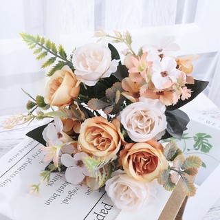 Bó Hoa Lụa Giả Hồng Mẫu Đơn Trang Trí Nhà Cửa Cưới Đẹp Cao Cấp Vintage Bắc Âu Decor Phòng Khách Bàn Làm Việc Đạo Cụ Chụp Ảnh Cô Dâu Cầm Tay Tone Thu Đông Sang Trọng Nhánh Cây Lá Nhựa Phụ Kiện Lãng Mạn Mới