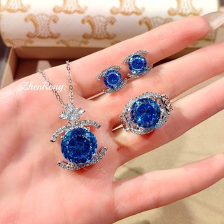 Trang sức phong cách châu Âu mới, thiết kế Double C, cắt zircon cao cấp