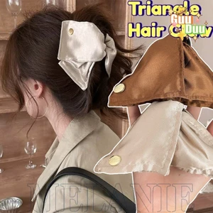 Kẹp tóc tam giác satin shell – Phụ kiện thời trang theo phong cách INS Hàn Quốc và Y2K ngọt ngào