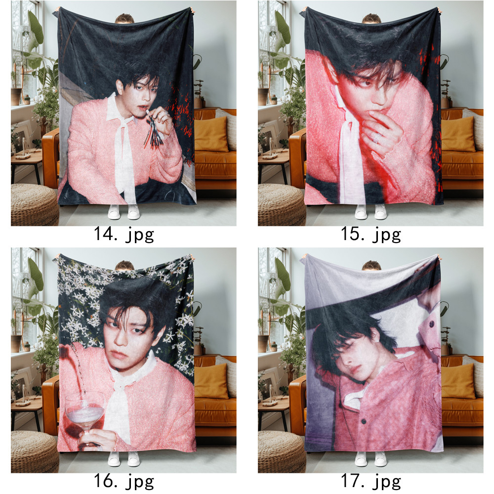 Chăn Flannel in hình một mặt Kpop Stray Kids cho ghế Sofa, giường ngủ, văn phòng hoặc du lịch