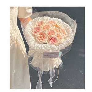 Voan nơ lụa ánh Galaxy uốn sóng, ruy băng voan cuộn 9mx4cm bó hoa, trang trí bánh, gói quà