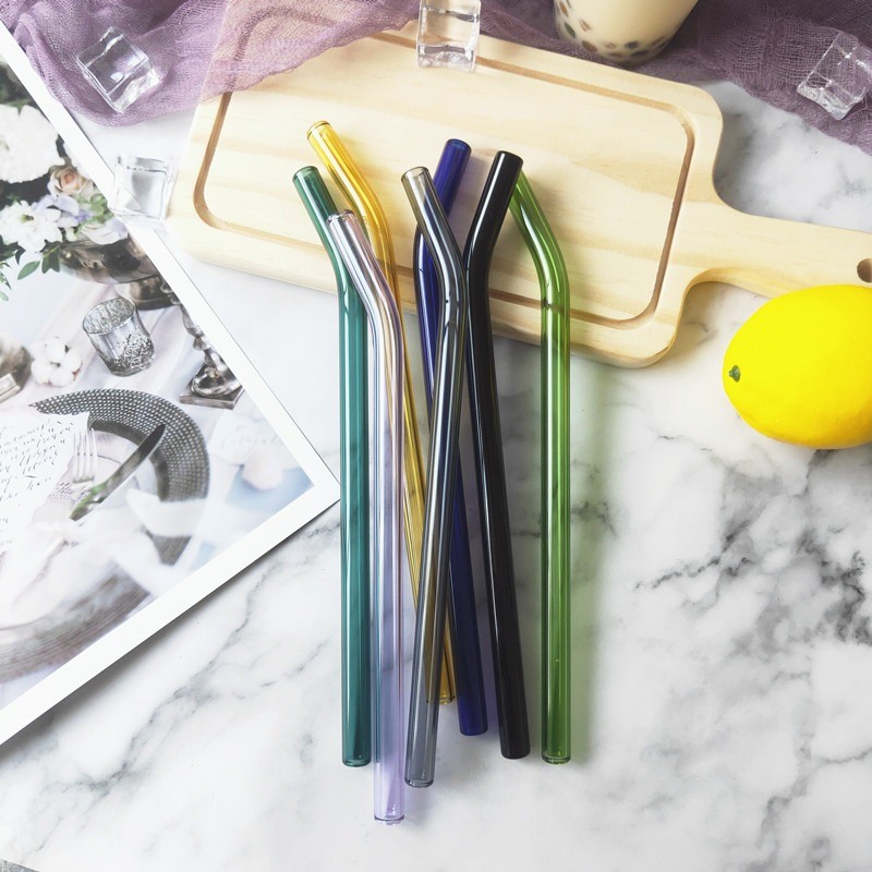 Ống Hút Thủy Tinh Borosilicate Nhiều Màu – Bảo Vệ Môi Trường Mỗi Ngày Uống Cafe, Sinh Tố, Trà Sữa