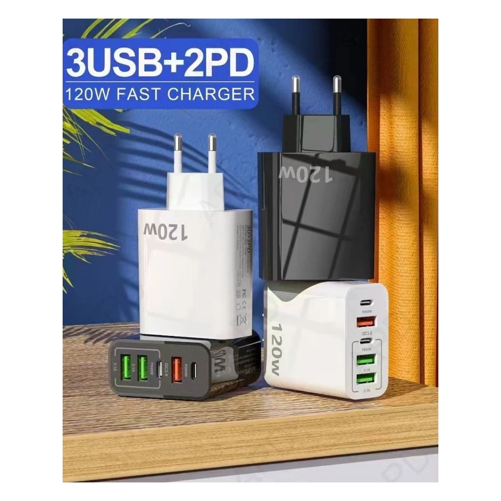 Củ Sạc Nhanh 120W PD USB TypeC, Bộ Sạc 4 Cổng Phù Hợp Cho Tất Cả Các Dòng Máy