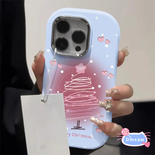 Ốp Điện Thoại Nụ Cười Cây Giáng Sinh Màu Hồng Cho Redmi Note 15 14 13 Pro Plus 12 Pro Turbo 11 Pro Plus SE 11S 11T 5G 4G Vỏ Màu Kẹo Tình Yêu Dễ Thương Ốp Lưng Chống Sốc