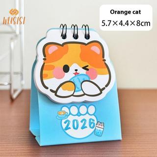 [WUSISI] 2026 Họa Tiết Hoạt Hình Dễ Thương Đơn Giản Để Bàn Nhỏ Lịch Bỏ Túi Lịch Di Động Kế Hoạch Bấm Máy Tính Để Bàn Trang Trí MỚI