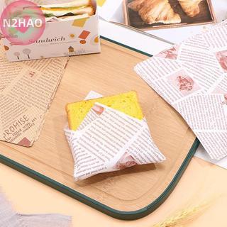 N2HAO 100 Chiếc Gói Nướng Bánh Gói Thực Phẩm Chống Mỡ Túi Giấy Sandwich Donut Bánh Mì Bọc Bánh Mì Hamburger Túi Giấy Phụ Kiện Nhà Bếp Nướng Bánh n