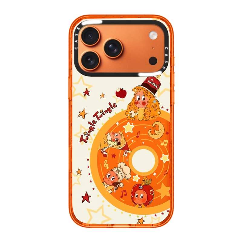 CASECASE X Music Moon Star People Orange Clear Hard Từ Hút Tác Động Dành Cho Apple IPhone 12 13 14 15 16 17 Pro Max Air Plus Có Hộp