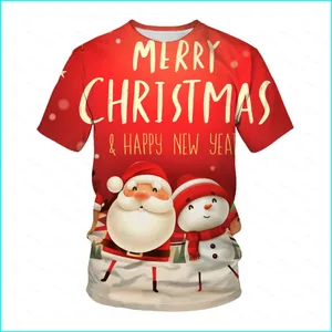 GN Áo Thun Nữ Tay Ngắn Cổ Tròn Thiết Kế Ông Già Noel Phù Hợp Giáng Sinh, Có sẵn plus size