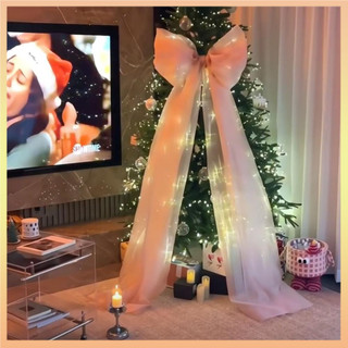 Sáng Organza Nơ Trang Trí Linh Hoạt Giáng Sinh Nơ Nhẹ Quá Khổ Ruy Băng Dây Buộc Cho Đám Cưới Ngoài Trời Bãi Cỏ Cây Giáng Sinh