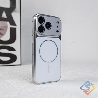 Ốp điện thoại từ tính mặt sau kim loại AG cao cấp cho IPhone 17 Pro Max 16 15 14 13 Pro Max Vỏ Acrylic chải cạnh mềm bảo vệ camera Vỏ chống sốc