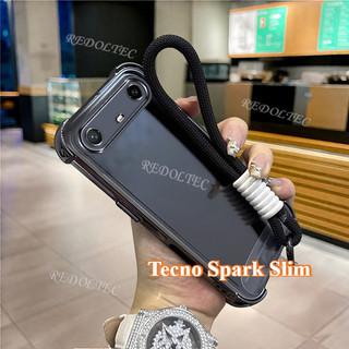 Ốp lưng Tecno Spark Slim Vỏ trong suốt chống sốc có dây buộc 2025 Thiết kế mới Camera Protecion Vỏ điện thoại mềm siêu mỏng Tecno SparkSlim