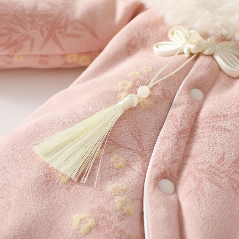 GC1 Cổ Phong Cách Trung Hoa Cho Bé Onesie Cotton Áo Khoác Mùa Đông Quilted Và Dày Cotton Đệm Quần Áo GC1