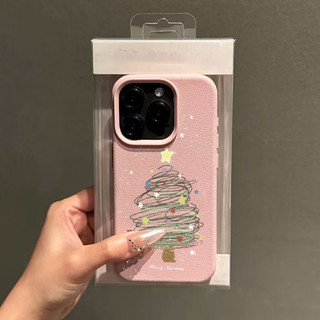 Ốp Điện Thoại Di Động Cây Giáng Sinh Hợp Thời Trang Cho IPhone 17 Pro Max 16 15 14 13 12 11 Pro Max Plus 16e 17 Air Shell Họa Tiết Lichee Dễ Thương Chống Sốc Silicon Mềm Mờ Màu Kẹo