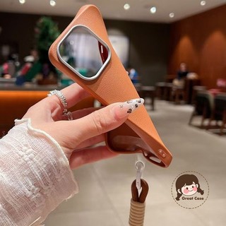 Ốp Điện Thoại Da PU Màu Trơn Mới Cho Xiaomi Poco F7 Ultra X7 Pro M7 Pro F3 Xiaomi 13T Pro 5G 4G Ốp Lưng Kinh Doanh Có Dây Buộc Ngắn Cặp Đôi Vỏ Mềm Chống Rơi