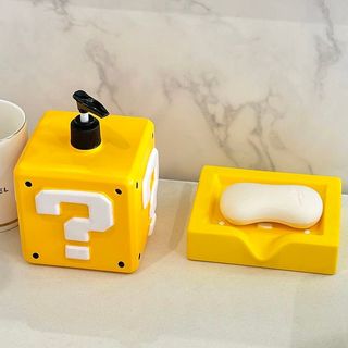 Sáng Tạo Mario Câu Hỏi Mark Hình Xà Phòng Thoát Hộp Hoạt Hình Ngoại Vi Nước Rửa Tay Sữa Tắm Sub-bottling