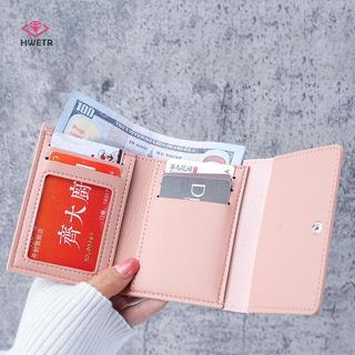 HWETR Nữ Ngắn Dễ Thương Ví Nhỏ Học Sinh -Fold Thẻ Cô Gái Túi Đựng Thẻ Ví Đựng Tiền Xu Ví Nữ Hoạt Hình Túi Mới