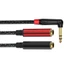 BTM 6 35mm Stereo Splitter Y Cable Stereo Male to Double 6 35mm Female Splitter