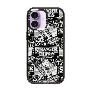 CASECASE X Stranger Things Logo Colle Case Black Edge Clear Hard Từ Hút Tác Động Dành Cho Apple IPhone 12 13 14 15 16 17 Pro Max Air Plus Có Hộp