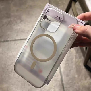 Ốp PC Màu Hồng Mờ Siêu Mỏng Bán Trong Suốt Matte Từ Tính Ốp lưng IPhone17 16 15 14 13 12 11 Pro Max Ốp Lưng Cứng Bảo Vệ Chống Sốc