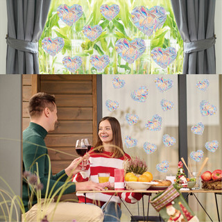 Đề can cửa sổ Suncatcher Prism Dán cửa sổ hình trái tim Thích hợp để trang trí phòng khách