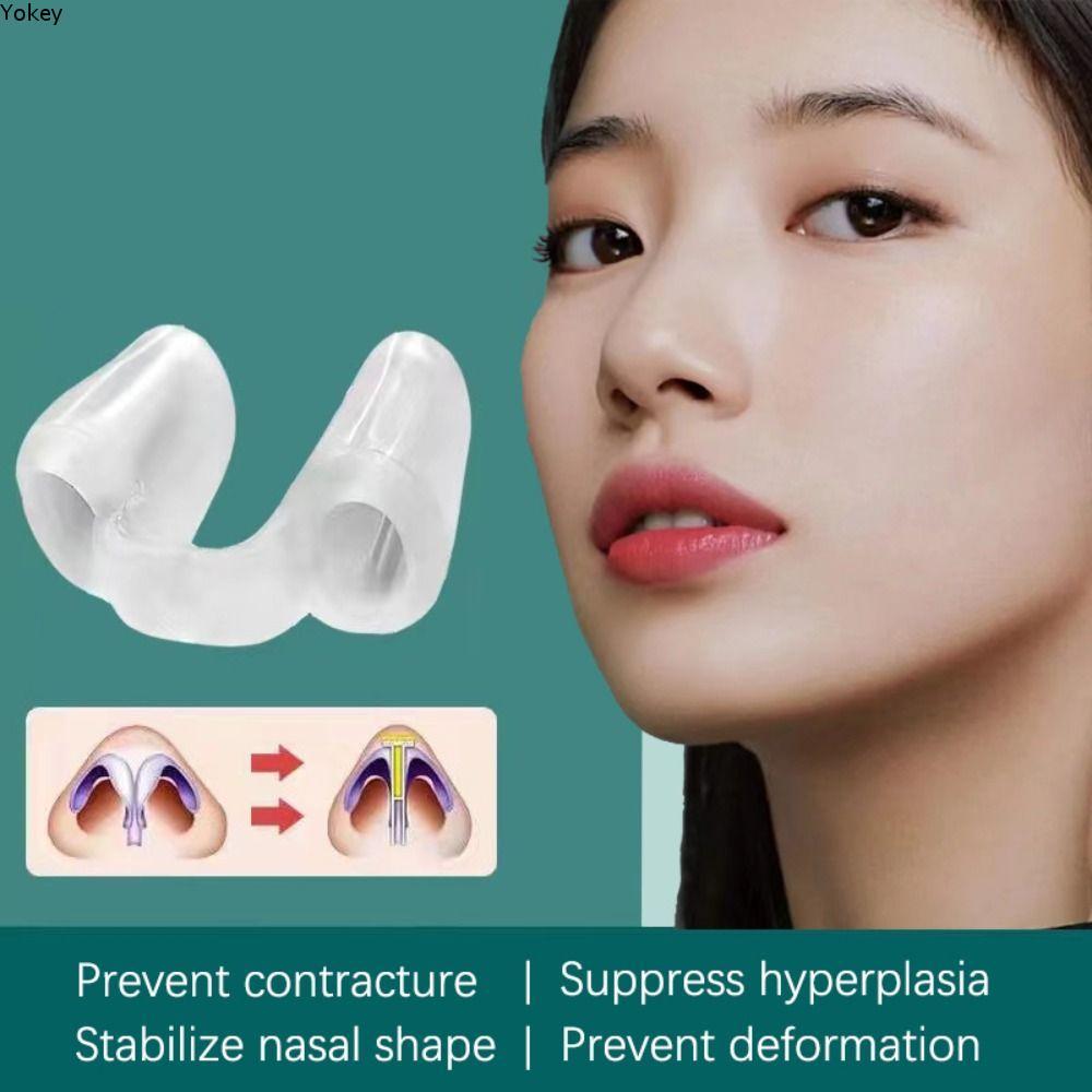 YOKEY Nostril Hỗ trợ định hình, Kẹp mũi Silica Gel nâng mũi sau phẫu thuật, Định hình silicon trong suốt Điều chỉnh sửa mũi cong