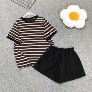 Set áo quần bigsize nữ 2 món gồm áo thun form rộng cổ tròn tay ngắn phối quần đùi lưng chun co giãn- A308+Q500