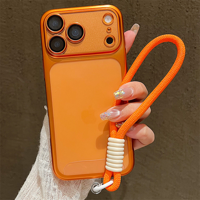 Mạ Dây Đeo Ốp Lưng Điện Thoại iPhone 17 16 Pro Max 15 14 13 17 Pro Max 17Air Siêu Mỏng Trong Suốt Cứng PC Cover