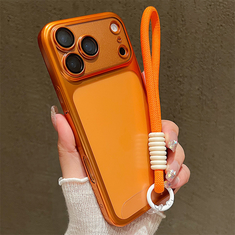 Mạ Dây Đeo Ốp Lưng Điện Thoại iPhone 17 16 Pro Max 15 14 13 17 Pro Max 17Air Siêu Mỏng Trong Suốt Cứng PC Cover