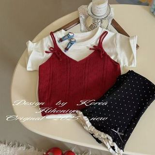Quần legging bé gái họa tiết chấm bi – Ống loe dễ thương, viền bèo xinh cho mùa thu
