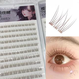 Không Keo Lông Mi Giả Cá Nhân Màu Nâu Lông Cạnh Phong Cách 10-13mm Hỗn Hợp Chiều Dài C Uốn Cong Để Mặc Tự Nhiên Hàng Ngày