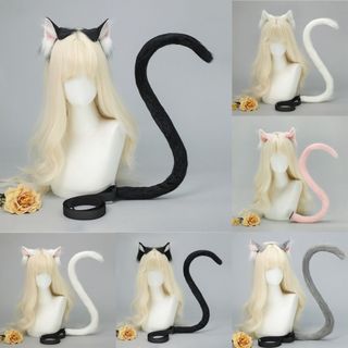 Bộ phụ kiện tai và đuôi mèo MIKYCO, phong cách Lolita, phù hợp cosplay