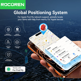 Rocoren Smart Finder Bluetooth GPS Tracker Thiết bị chống mất Tìm thẻ của tôi với báo động Định vị GPS cho iOS iPhone 17 iPad