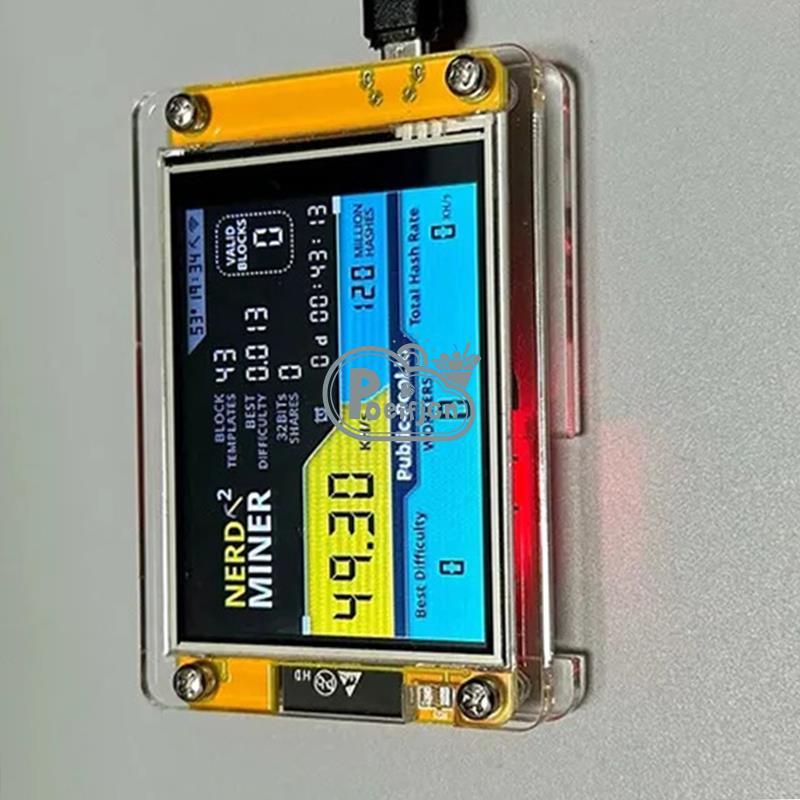 Thương hiệu mới Nerdminer V3 2.8-Inch BTC Solo Nerd Miner Crypto Bitcoin Máy khai thác Solo