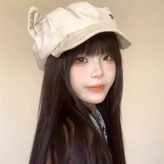 Mũ nồi retro da lộn tai mèo hình bát giác nhỏ, phù hợp cho họa sĩ và sử dụng hàng ngày