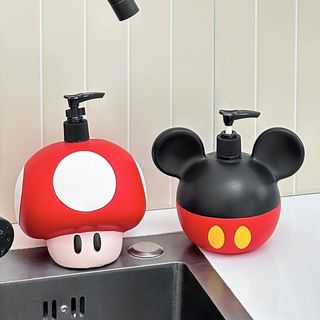 Sáng Tạo Phong Cách Mickey Đẩy Loại Đóng Chai Phụ Hoạt Hình Hàng Hóa Phòng Tắm Vệ Sinh Dầu Gội Sữa Tắm Đóng Gói Phụ Chai Trống