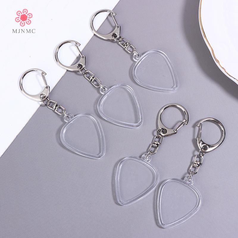 MJnmc 3 / 5 Chiếc Đàn Guitar Chọn Bộ Sưu Tập Hộp Móc Khóa Trong Suốt Khung Ảnh Có Thể Thay Thế Có Thể Tháo Rời Mặt Dây Chuyền Phụ Kiện Âm Nhạc Mới