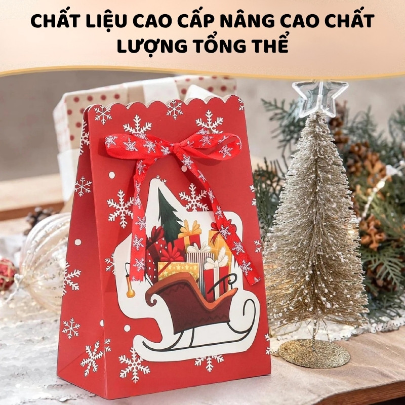 Túi Giấy Đựng Quà Noel – Phụ Kiện Gói Quà Lễ Hội Sang Trọng, Trang Trí Sinh Nhật Dễ Thương Dành Cho Bạn Bè
