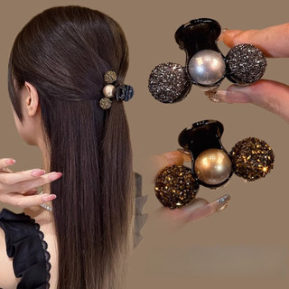 (Vận chuyển tại địa phương) Đuôi ngựa cao zircon ngọc trai lấp lánh, tạo vẻ đẹp mềm mại và nhẹ nhàng cho mái tóc - Phụ kiện thời trang