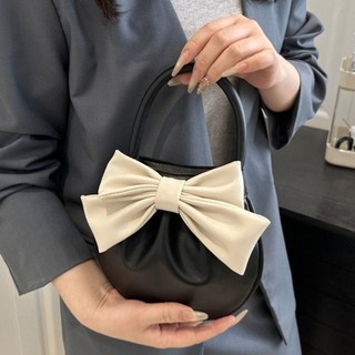 Túi ly hợp PU màu trơn - Tote nơ xếp ly dung tích lớn dành cho nữ