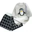 Tổng hợp các sét bộ quần ĐÙI CỘC kẻ caro đen cạp trắng+ mix phông unisex hình-con chim cánh cụt-QUANAO94
