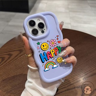 Dành Cho Tecno Pop 10 9 8 7 Pro 6 GO 5 Pova 7 6 Neo 5 Pro 5G 4G Vỏ Điện Thoại Sóng Đầy Màu Sắc Mặt Cười Cười Cười Hoa Cầu Vồng Hoạt Hình Dễ Thương Mờ Vỏ Mềm