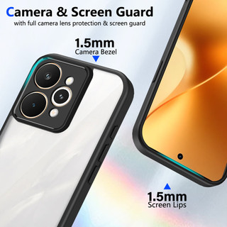 Dành Cho Realme 15 Pro 5G Ốp điện thoại Cứng Aryclic Trong Suốt Khung Silicon Mềm Chống Rơi Mỏng Bao