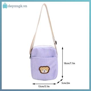 Deyangk Di Động Corduroy Gấu Điện Thoại Túi Đeo Ngang Điện Thoại Di Động Ví Đựng Tiền Xu Thời Trang Đeo Chéo Túi Nhỏ Corduroy Túi VN