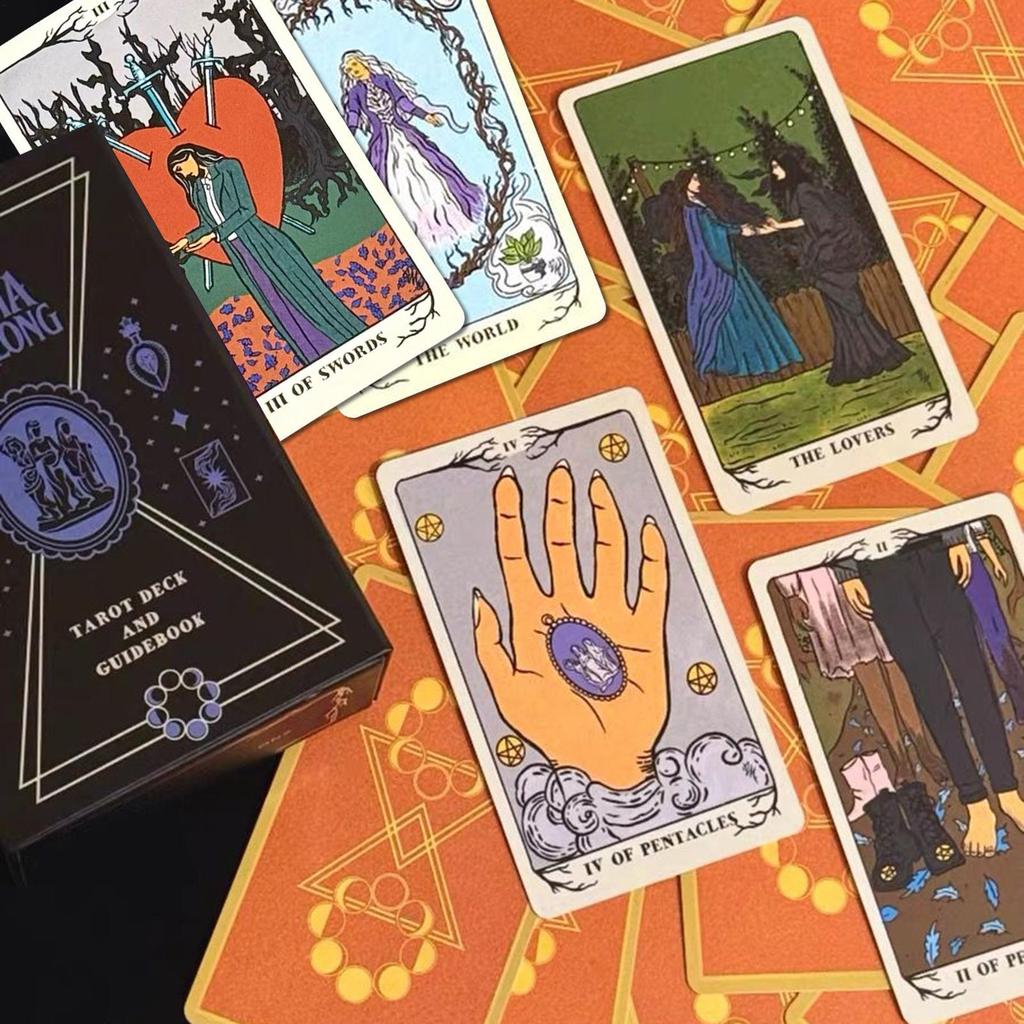 78 lá Agatha All Along Tarot Deck dành cho người mới bắt đầu Hướng dẫn tâm linh di động cho trò chơi hội đồng tiệc solekvn