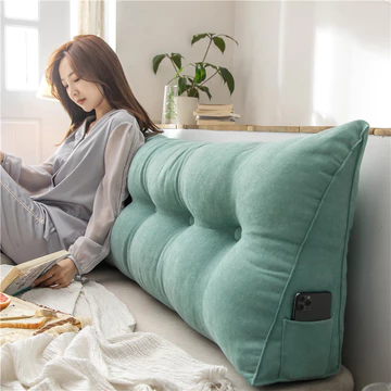 Gối tựa đầu giường Bắc Âu, gối mềm, gối sofa hình tam giác, gối tựa lưng lớn, gối hỗ trợ thắt lưng, gối tựa lưng giường