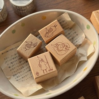 Con dấu gỗ rubber Stamp House Little Fairy mini size