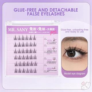 Cụm mi dán sẵn 10-12mm Cụm mi màu đen có thể tái sử dụng để làm việc, sinh nhật, tiệc và du lịch
