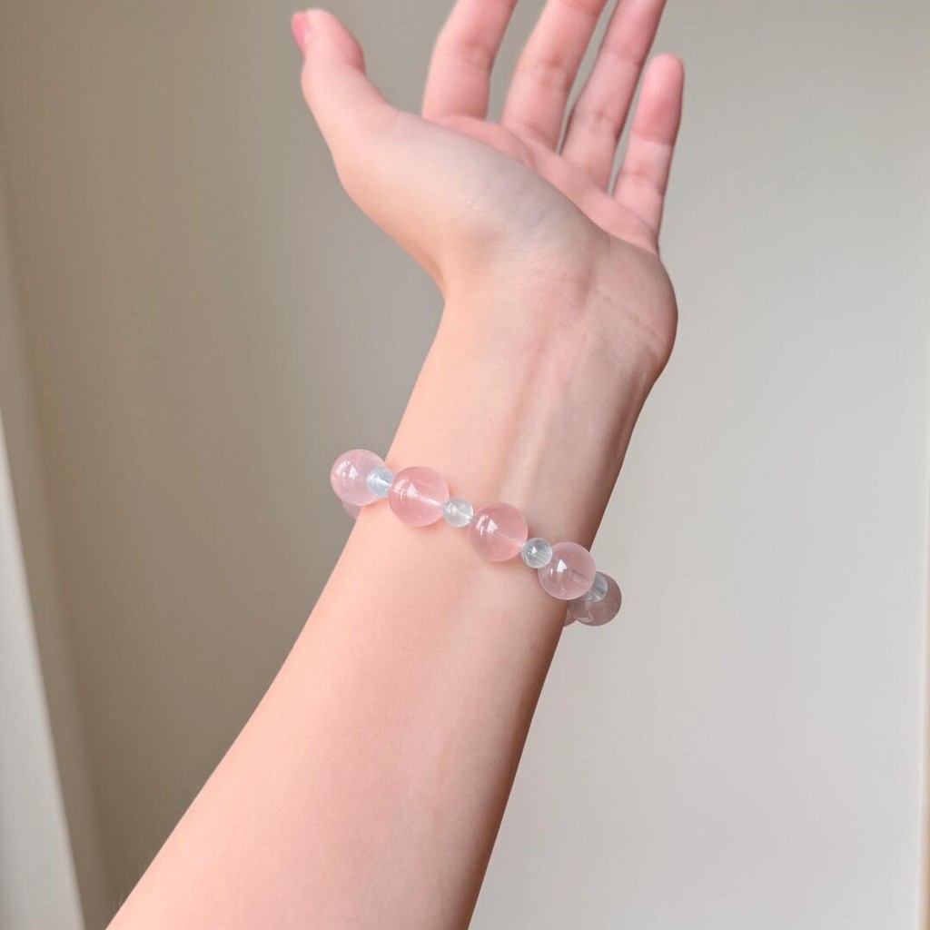 Vòng tay pha lê màu hồng mờ Starlight mới