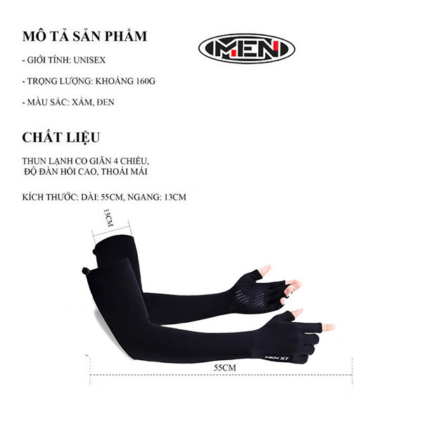 Ống tay dài vải thoáng mát M.e.n X7 chống trượt [CHẤT LƯỢNG]